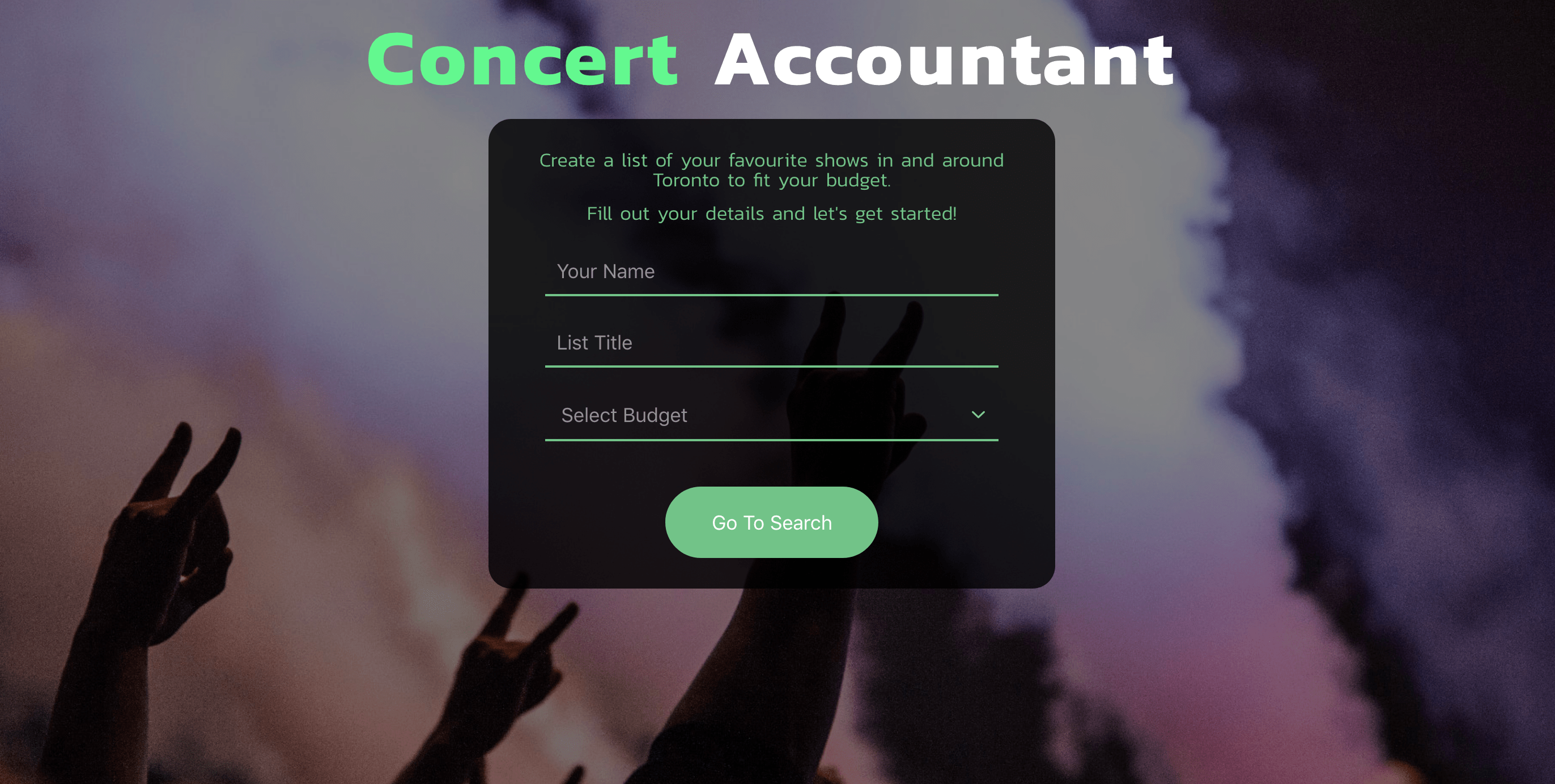 A photo of Concert Account App Project.